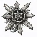 Cross with crown of thorns  tattoo design idea