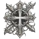 Cross with crown of thorns  tattoo design idea