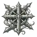 Cross with crown of thorns  tattoo design idea