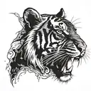 TSD below a bloody tiger face  tattoo design idea
