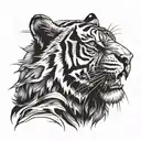 TSD below a bloody tiger face  tattoo design idea