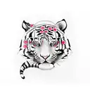 Tiger Cherry Blossom tattoo design idea