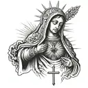 The Virgin of Guadalupe on a Templar Cross tattoo design idea