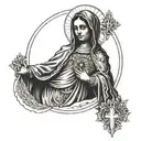 The Virgin of Guadalupe on a Templar Cross tattoo design idea