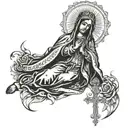 The Virgin of Guadalupe on a Templar Cross tattoo design idea