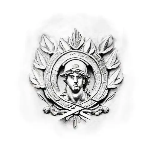 Greco Roman themed laurel wreath tattoo design idea