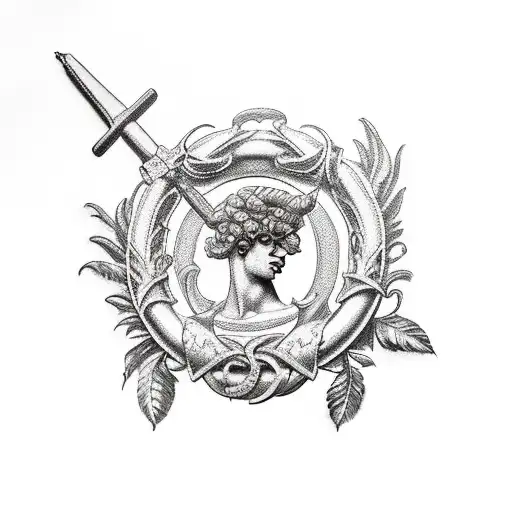 Greco Roman themed laurel wreath tattoo design idea