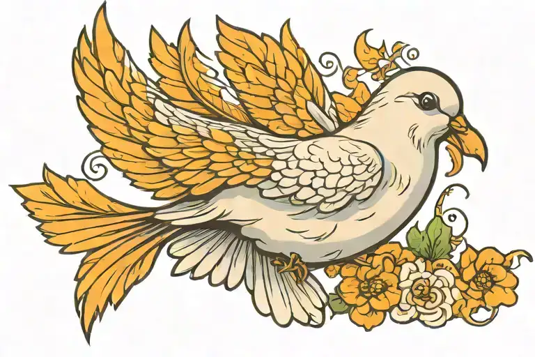 dove flying tattoo design idea