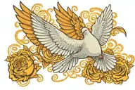 dove flying tattoo design idea