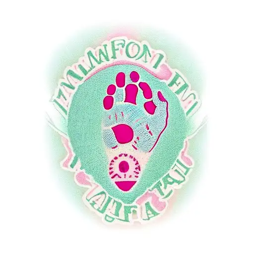 humanfootprint with many lilies inside.  one of the grains is pink. tattoo design idea
