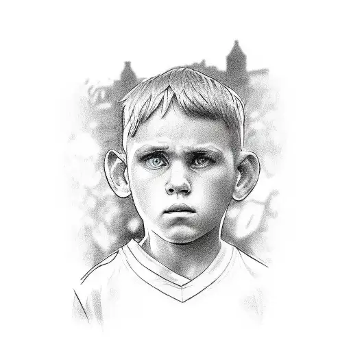 a boy who plays  well football but never got a chances to play in hig levels tattoo design idea