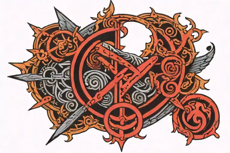 bdsm symbol combined tattoo design idea