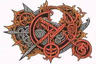 bdsm symbol combined tattoo design idea