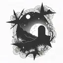 from the empty tomb to the stars tattoo design idea