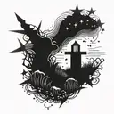 from the empty tomb to the stars tattoo design idea