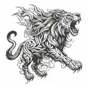 lion roaring tattoo design idea
