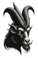 baphomet head tattoo design idea