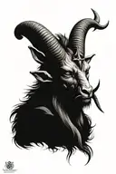 baphomet head tattoo design idea