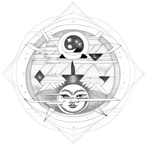 Sun, Moon, Stars tattoo design idea