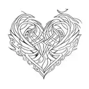 heart with fire tattoo design idea