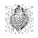 heart with fire tattoo design idea