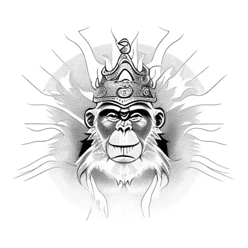 MONKEY KING IN HELL FULL BODY tattoo design idea