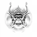 MONKEY KING IN HELL tattoo design idea