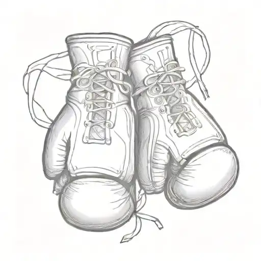 cross and boxing gloves tattoo design idea