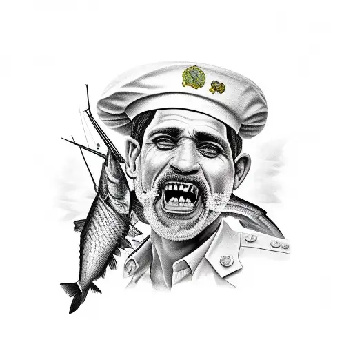 pescador y bandera de cuba  tattoo design idea