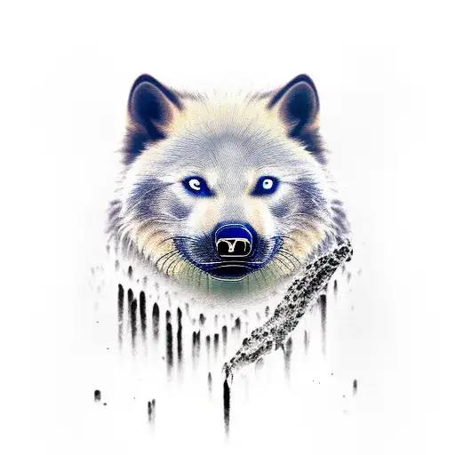 white wolf, a black seal and a honey badger  tattoo design idea