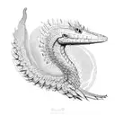 Quetzalcoatl no espectro azul e violeta tattoo design idea