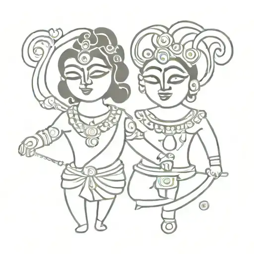krishna and kali tattoo design idea