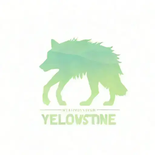 A vintage Yellowstone National Park poster design with a wolf and hiking boots tattoo design idea