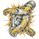 bionic arm sleeve tattoo design idea