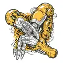 bionic arm sleeve tattoo design idea