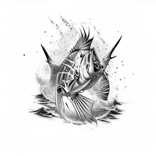 western fishing and hunting tattoo design idea