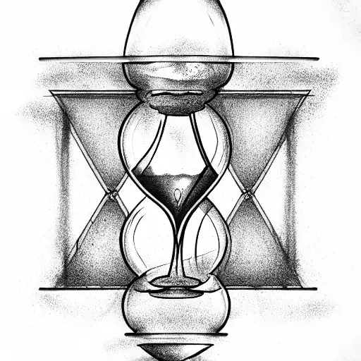 hourglass glass broken sand leaking out tattoo design idea