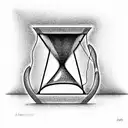 hourglass glass broken sand leaking out tattoo design idea