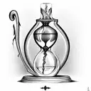 hourglass glass broken sand leaking out tattoo design idea