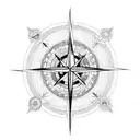 world mapp, compass, ((wave)) tattoo design idea