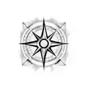 world mapp, compass, wave tattoo design idea