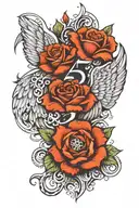 555 angel numbers tattoo design idea