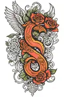 555 angel numbers tattoo design idea