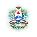 Cuban flag merging with a vibrant tropical landscape tattoo design idea