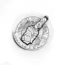 Cuban cigar with a map of Cuba as the wrapper tattoo design idea