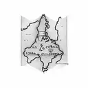 Cuban cigar with a map of Cuba as the wrapper tattoo design idea