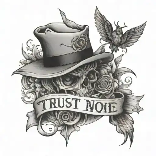 Trust no one tattoo design idea