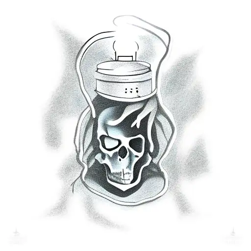 death in a robe holding a lantern  tattoo design idea