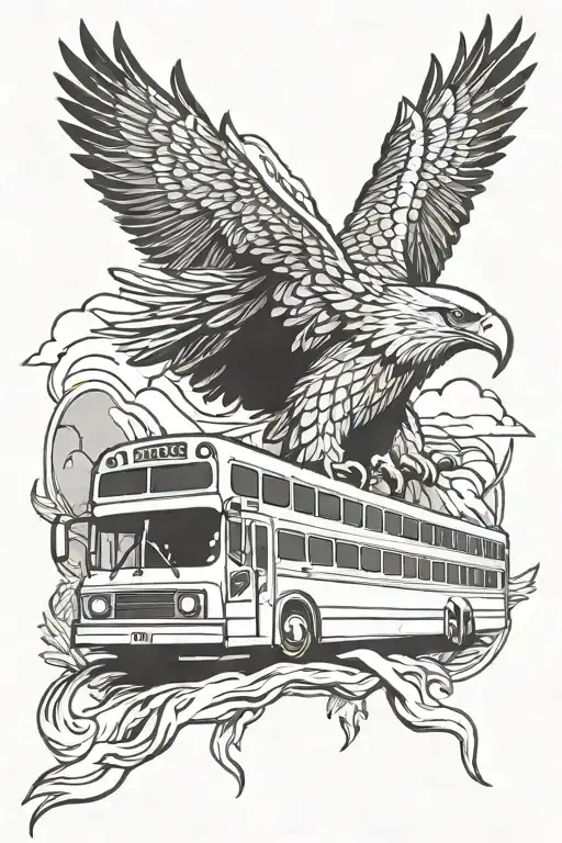 eagle bus  tattoo design idea