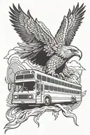 eagle bus  tattoo design idea